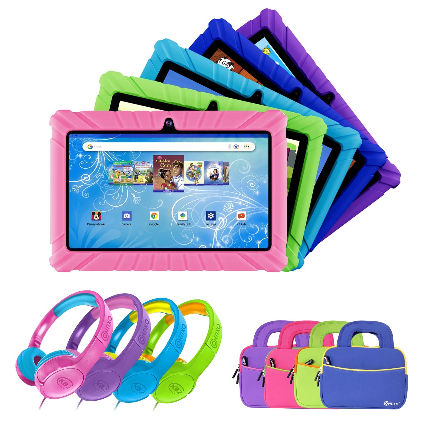 Contixo V8-2 7″ Kids Tablet Bundle with Headphones & Tablet Bag