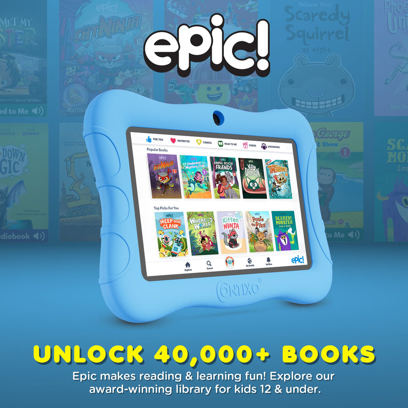 Contixo V9 Kids HD 7" Tablet - Epic & Lingo Kids, 15 Educational Apps & Kickstand Included
