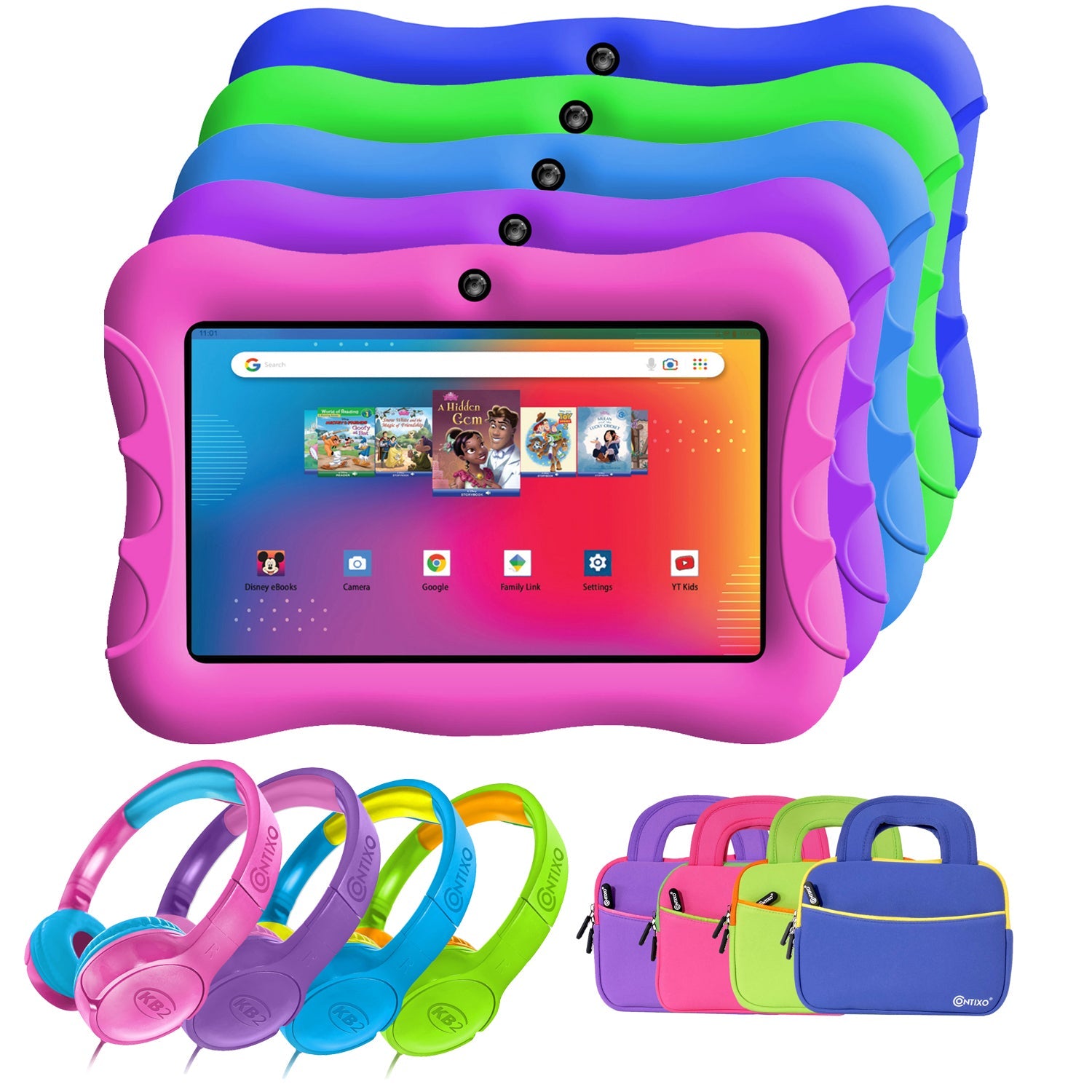 Contixo V9-2 7″ Kids Tablet Bundle, Headphones & Carrying Case Included