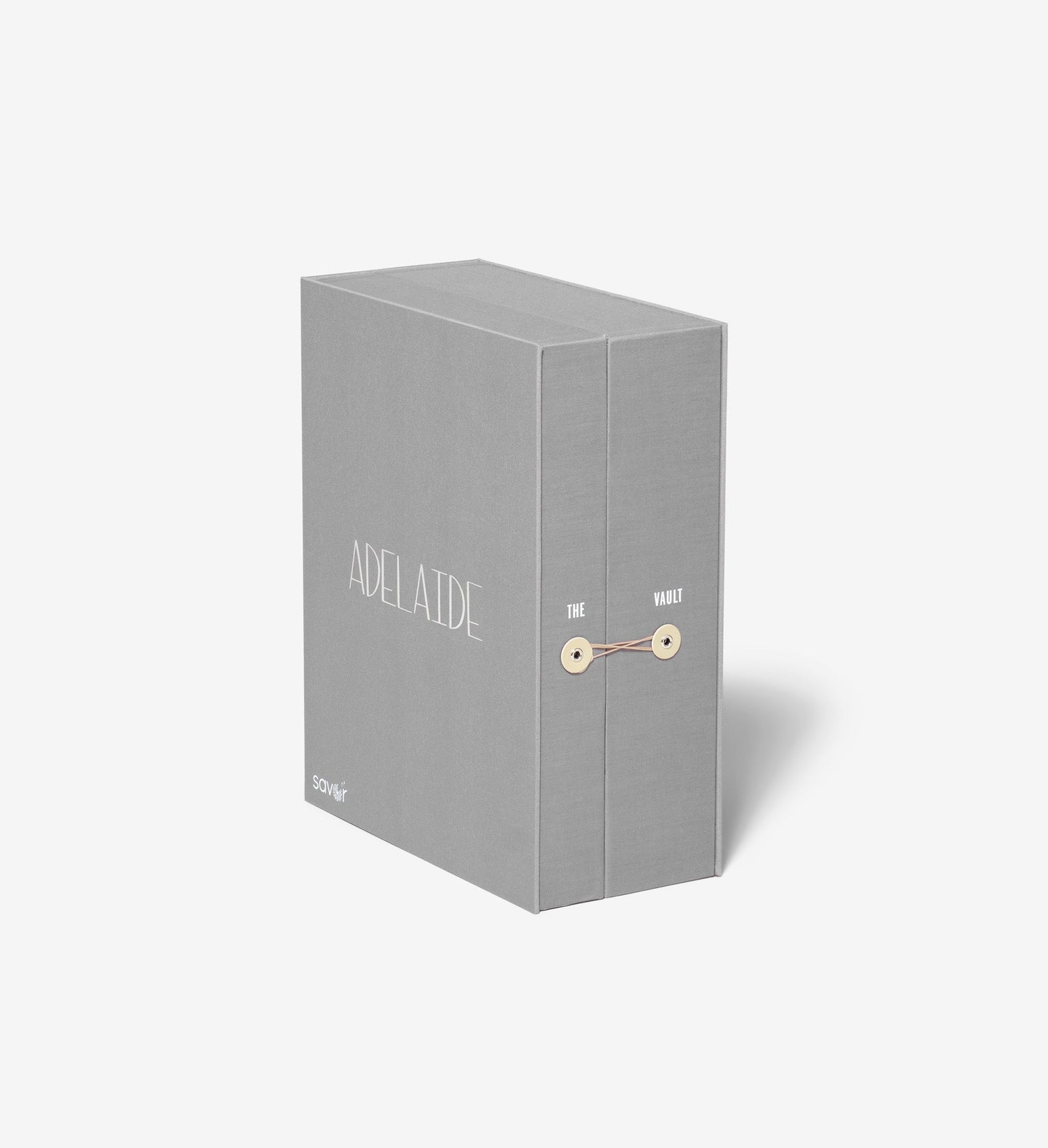 closed slate graduate vault keepsake box with adelaide personalization.