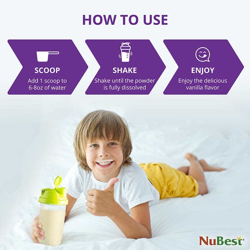 Vanilla Protein Shake for Growth & Development – Kids Ages 4+  by NuBest Nutrition