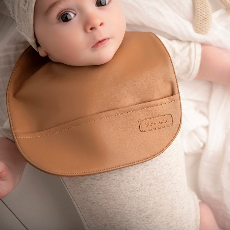 Vegan Leather Bib Set (0–12 Months) – Easy Clean, Ultra Soft by Bleu La La
