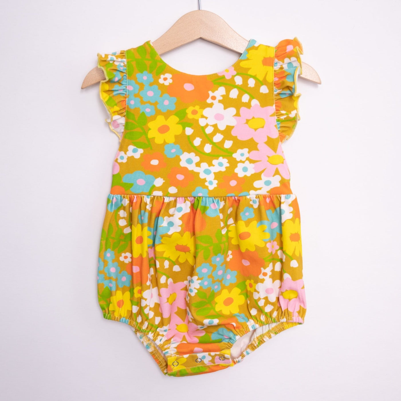 vintage floral baby toddler girl summer romper
