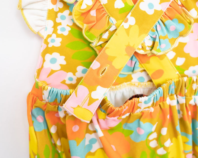 vintage floral baby toddler girl summer romper