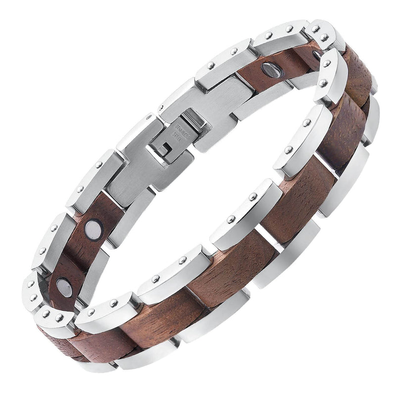 Unisex magnetic bracelet with silver color option