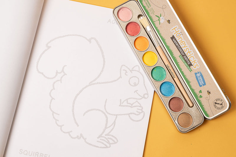 Watercolor Art & Animal Coloring Set – by Honeysticks USA (Ages 3+)