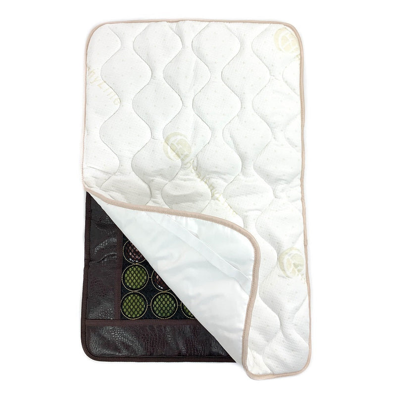 100% cotton top with medical-grade waterproof polyester bottom