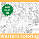 Western Themed Coloring Table Cover