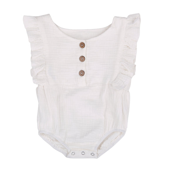 Organic White Summer Romper - Babe Basics
