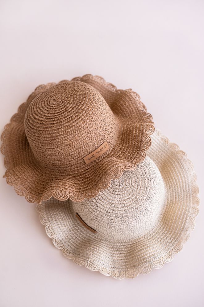 Woven Straw Baby Hat – Adjustable Sun Protection for Ages 0–3 by Babe Basics