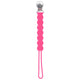 Three Little Tots Hot Pink all silicone one piece pacifier clip. This paci clip is flexible and easy to wash.