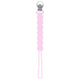 Three Little Tots Baby Pink All silicone one piece pacifier clip. This paci clip is flexible and easy to clean.