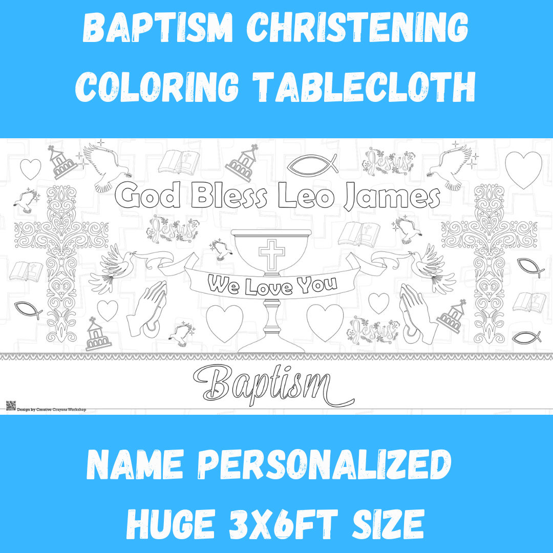 Baptism Coloring Tablecloth