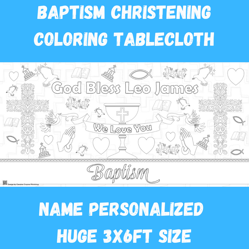 Baptism Coloring Tablecloth