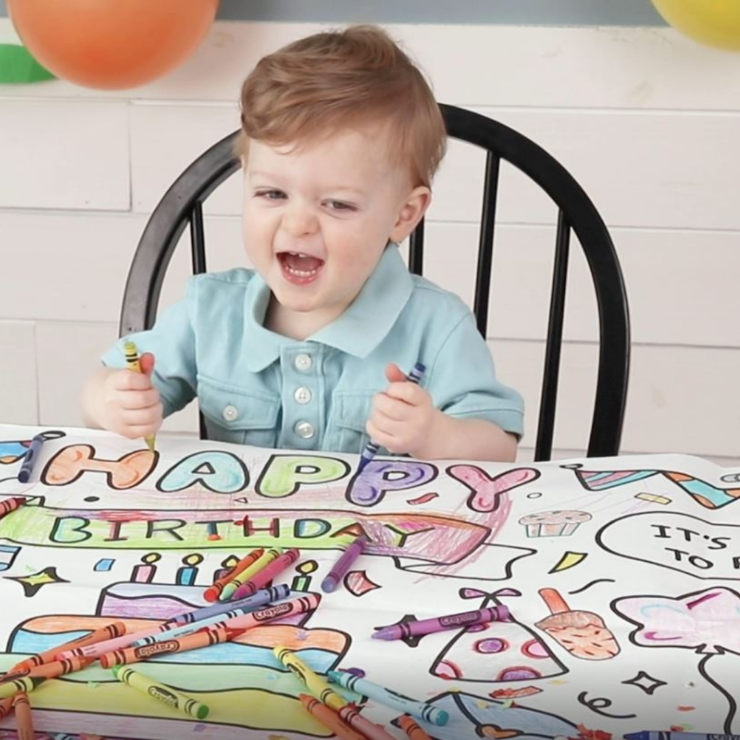 Happy Birthday Coloring Tablecloth – Party Activity for Kids