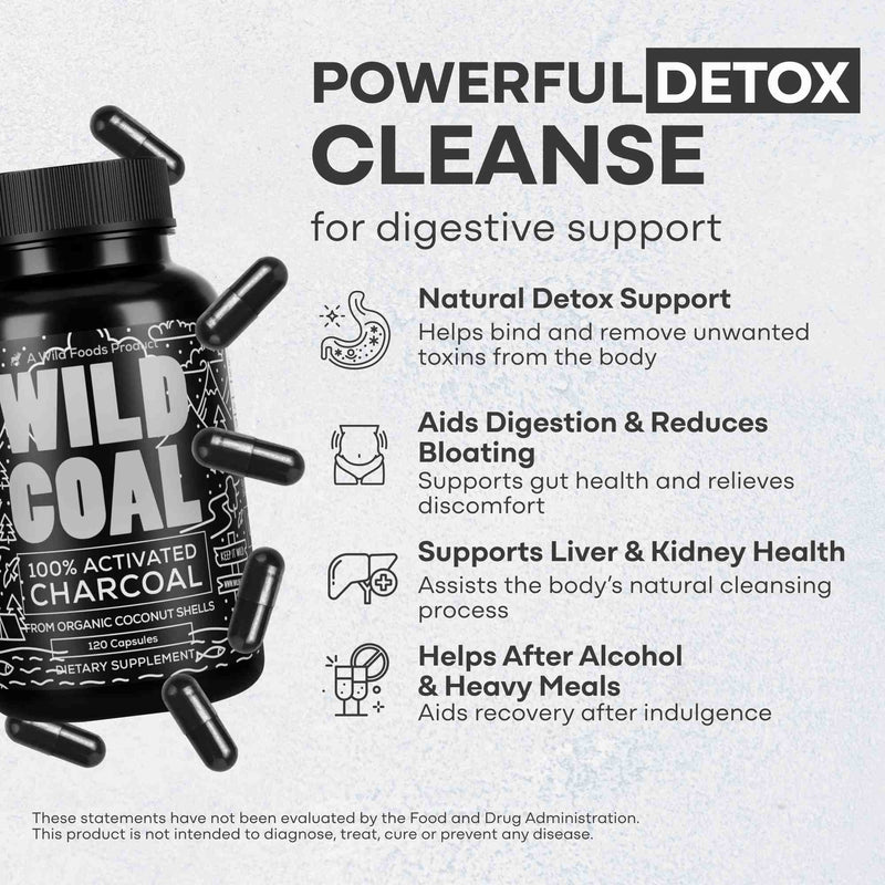 Wild Coal Activated Charcoal – Gentle Gut Detox & Immune Support by Wild Foods