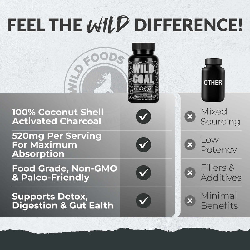 Wild Coal Activated Charcoal – Gentle Gut Detox & Immune Support by Wild Foods