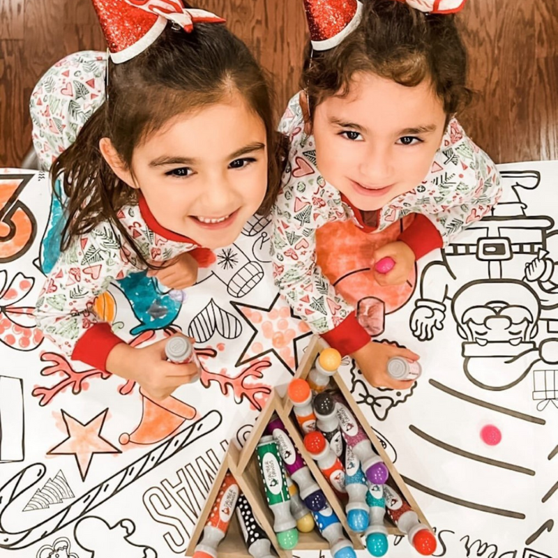 Christmas Coloring Tablecloth – Reusable Holiday Activity