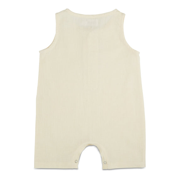 Cream Crop Linen Romper - Babe Basics
