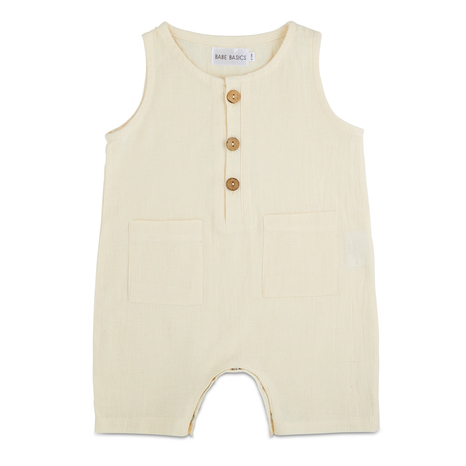 Cream Crop Linen Romper - Babe Basics