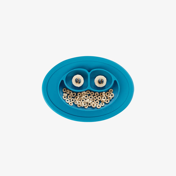 The Mini Mat in Blue by ezpz / Self-Suctioning Silicone Plate + Placemat #color_blue