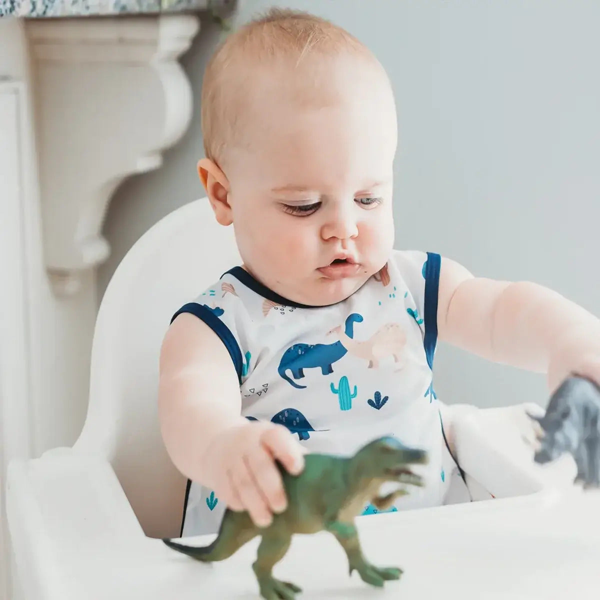 BapronBaby® Bapron in Desert Dinos / Bib + Apron That Safely Ties Around the Body