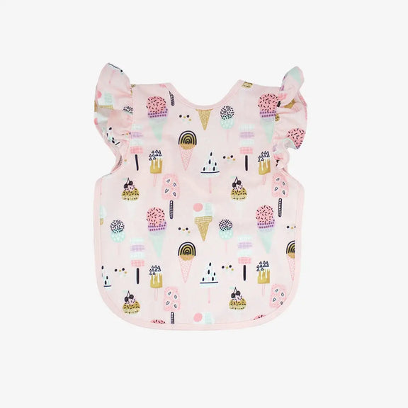 The Mini Mat + Bapron Bundle by ezpz / Blush + Ice Cream Flutter / Unique Baby Shower Gift Idea #color_Blush+IceCreamFlutter