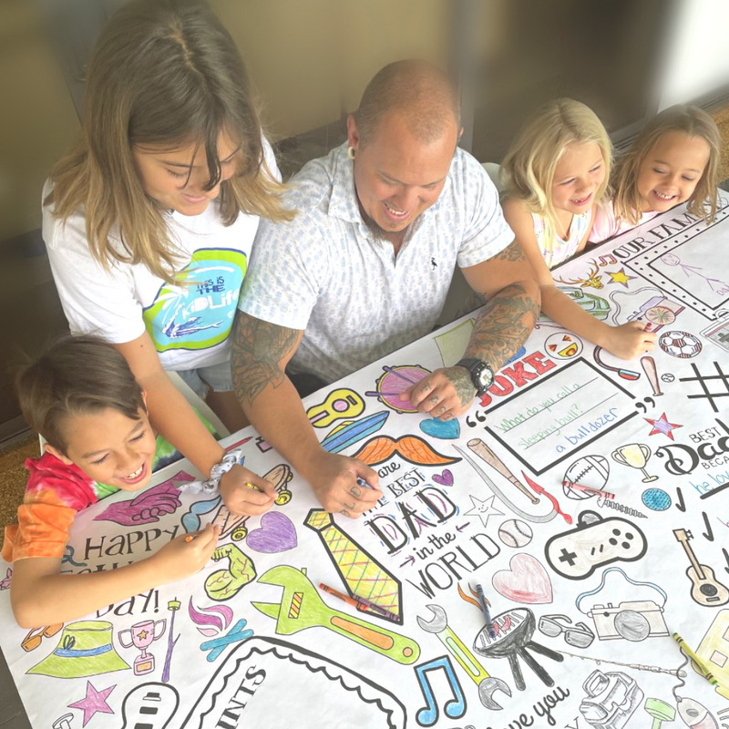 Father's Day Coloring Tablecloth