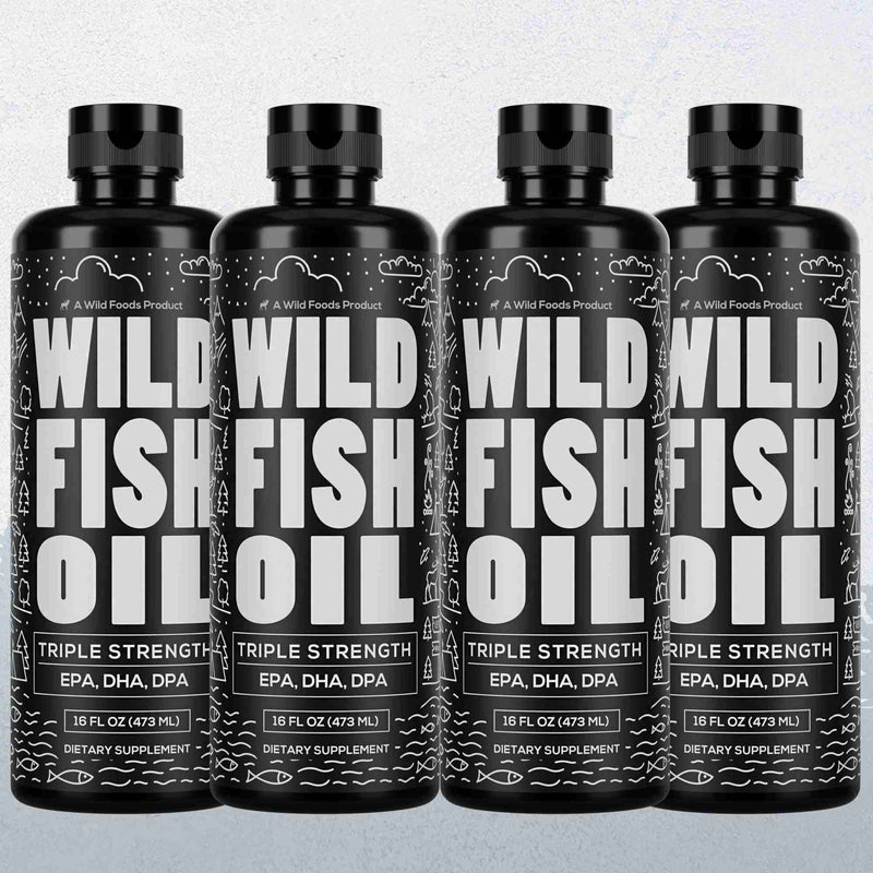 Fish Oil Liquid, 94 servings - Omega-3 DHA, EPA, DPA by Wild Foods