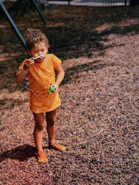 Flower Power Plaid Mod Dress for Baby and Toddler Girls - Strawberry Jam Kids