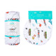 Virginia-themed baby muslin swaddle blanket and burp cloth set, featuring state icons and landmarks in soft pastels.