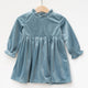 Girls Blue Christmas Dress in Velvet - Strawberry Jam Kids