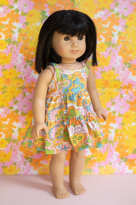 Groovy Flower Power 18 Inch Doll Dress - Strawberry Jam Kids