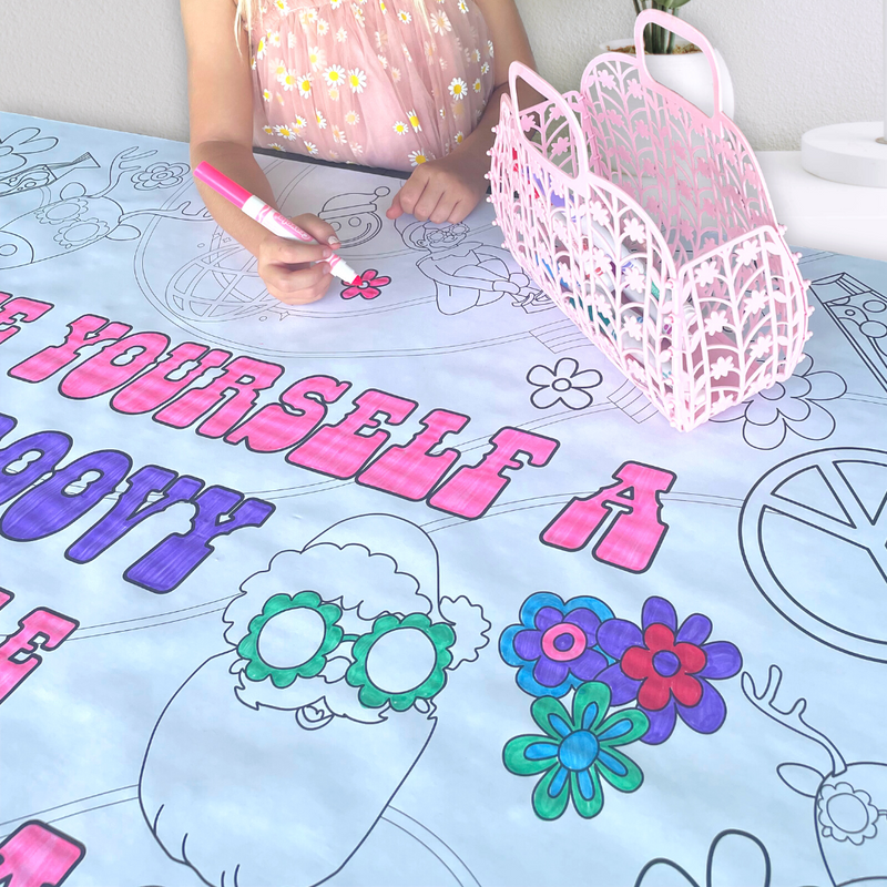 Groovy Christmas Coloring Table Cover