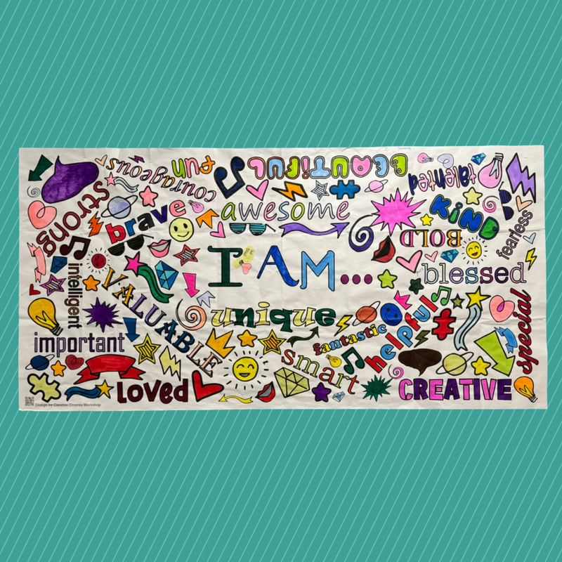 Positive Affirmations Coloring Tablecloth