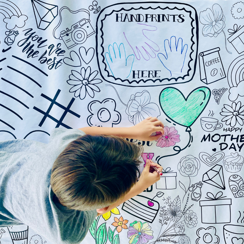 Mother's Day Coloring Tablecloth
