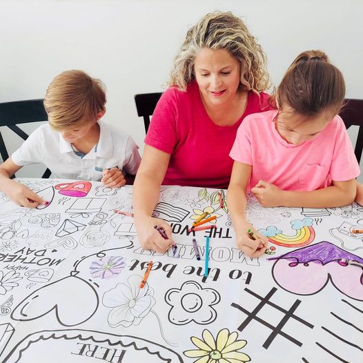 Mother's Day Coloring Tablecloth