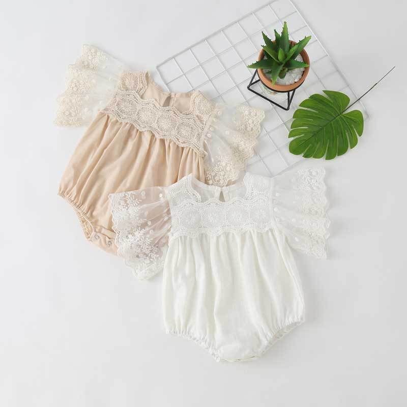 Baby Girl Lace-Sleeved Combo Lace-Collared Solid Onesies, MyKids-USA®, Baby & Toddler Outfits, MyKids-USA -  -  -  -  -  -  - 