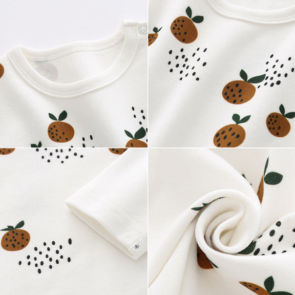Baby 1pcs Allover Fruit Graphic Long Sleeve Bottoming Shirt & Trousers Sets, MyKids-USA®, Baby & Toddler Outfits, MyKids-USA -  -  -  -  -  -  - 