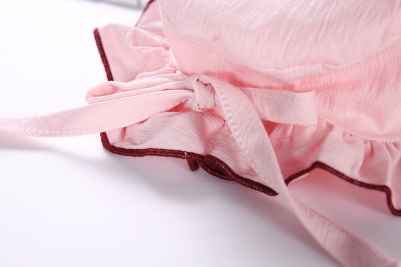 Baby 1pcs Contrast Tape Patched Frill Trim Sleeveless Onesies & Hat, MyKids-USA®, Baby One-Pieces, MyKids-USA -  -  -  -  -  -  - 