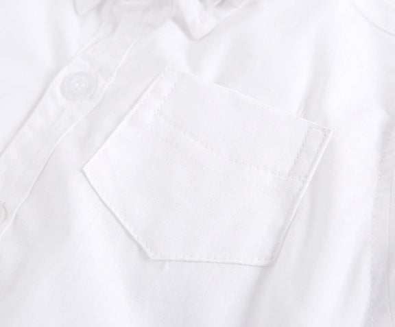 Baby Boy Solid Color Buttoned Shirt With Pockets Short Sleeve Onesies Online In Summer, MyKids-USA®, Baby One-Pieces, MyKids-USA -  -  -  -  -  -  - 