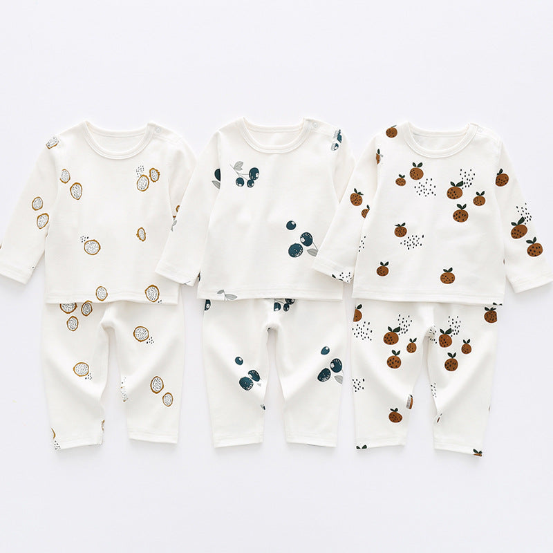 Baby 1pcs Allover Fruit Graphic Long Sleeve Bottoming Shirt & Trousers Sets, MyKids-USA®, Baby & Toddler Outfits, MyKids-USA -  -  -  -  -  -  - 