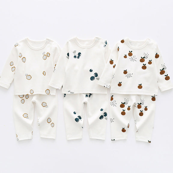 Baby 1pcs Allover Fruit Graphic Long Sleeve Bottoming Shirt & Trousers Sets, MyKids-USA®, Baby & Toddler Outfits, MyKids-USA -  -  -  -  -  -  - 