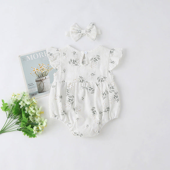 Baby Girl Floral Print Round-Collared Combo Headband, MyKids-USA®, Baby & Toddler Outfits, MyKids-USA -  -  -  -  -  -  - 
