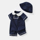 Baby Unisex Boy Girl College Style Romper Combo Sun Hat, MyKids-USA®, Baby & Toddler Outfits, MyKids-USA - Size/Age - 59 (0-3M) - Color - Blue -  -  - SH2203101725