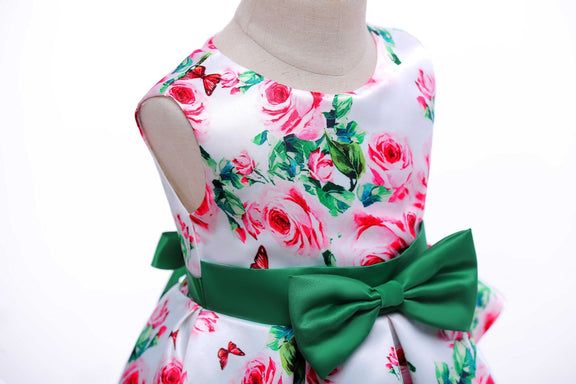 Baby Girl Floral Pattern Bow Tie Princess Tutu Dress Formal Dress, MyKids-USA®, Baby & Toddler Dresses, MyKids-USA -  -  -  -  -  -  - 