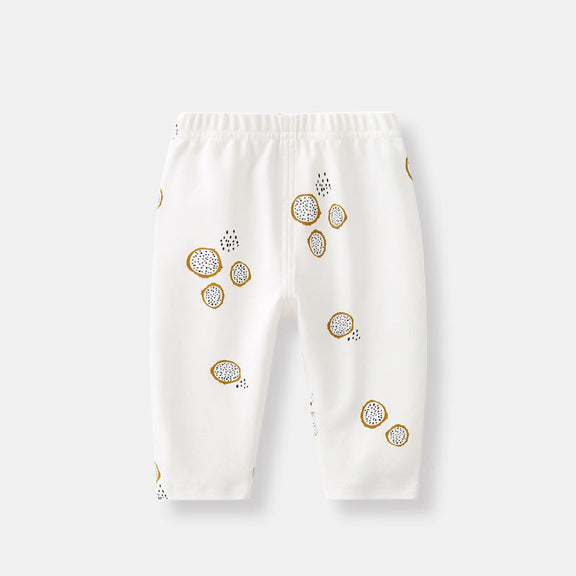 Baby Allover Fruit Graphic Trousers Long Pant, MyKids-USA®, Baby & Toddler Bottoms, MyKids-USA - Size/Age - 66 (3-6M) - Color - White -  -  - JM2205092050-C