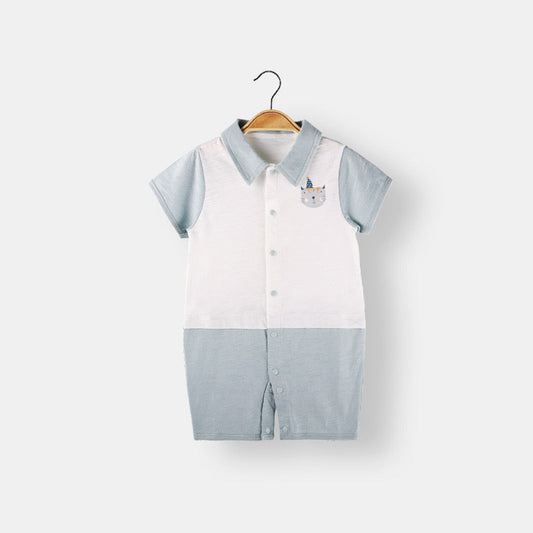 Baby Animal Print Single Breasted Design Color Matching Onesies, MyKids-USA®, Baby & Toddler Outfits, MyKids-USA - Size/Age - 73 (6-9M) - Color - Blue -  -  - JM2205041556