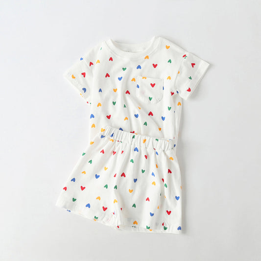 Baby 1pcs Plaid & Heart Pattern Tee Combo Shorts Simply Style Sets, MyKids-USA®, Baby & Toddler Outfits, MyKids-USA -  -  -  -  -  -  - 