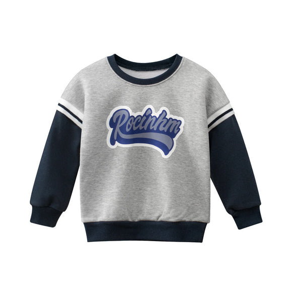 Baby Boy Slogan Pattern False 1-Pieces Design Fleece Hoodies, MyKids-USA®, Baby & Toddler Outerwear, MyKids-USA - Size/Age - 90 (12-24M) - Color - Grey -  -  - JM2205262215